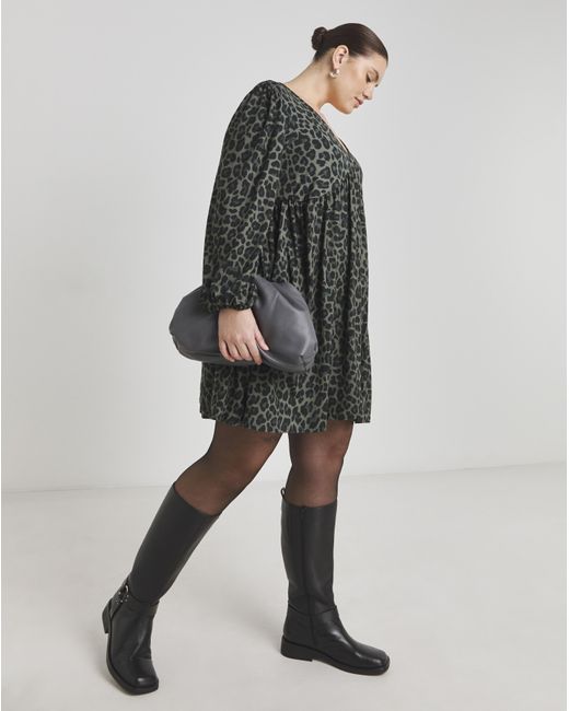 Simply Be Gray Supersoft Smock Dress