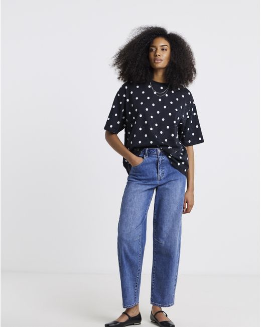 Simply Be Blue Slub Crew Neck T-Shirt (Standard Solid)