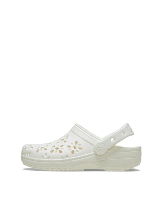 CROCSTM White Classic Floral Cut Out Clog
