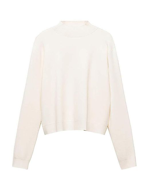 Mango White Tentacio High Neck Sweater