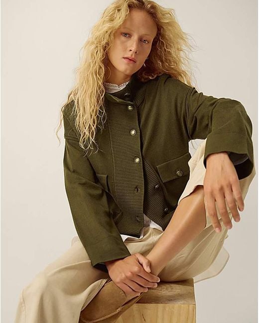 Monsoon Natural Naya High Neck Knitted Jacket