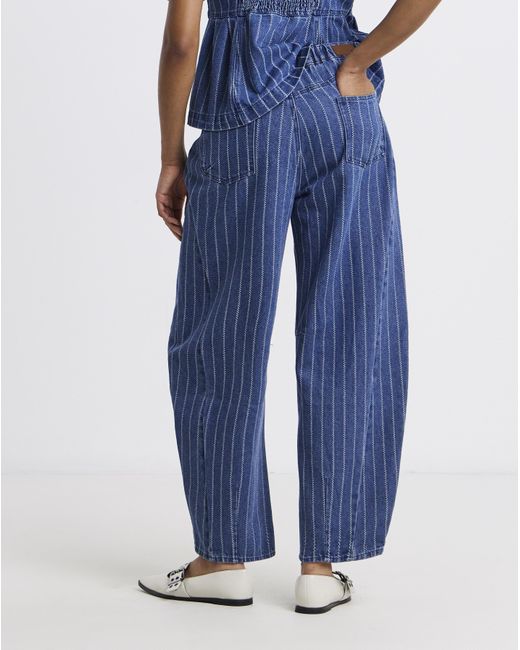 Simply Be Blue Barrel Jeans