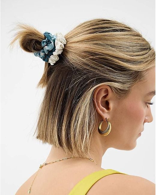 Accessorize Blue 5-Pack Satin Hair Scrunchies