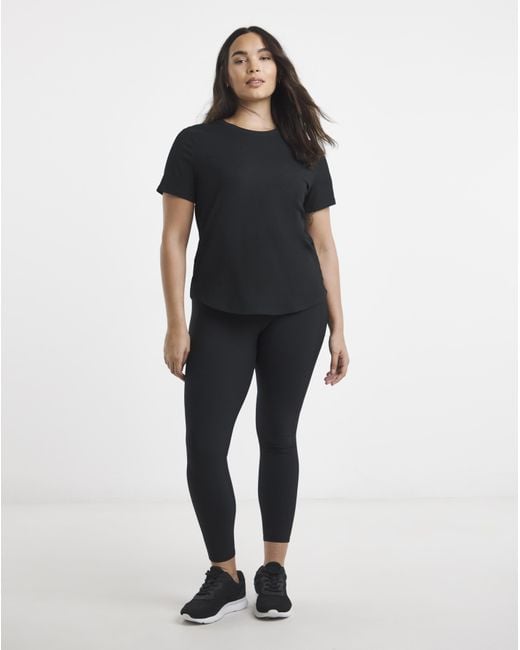 Skechers Black Go Walk Luxe Rib T-Shirt