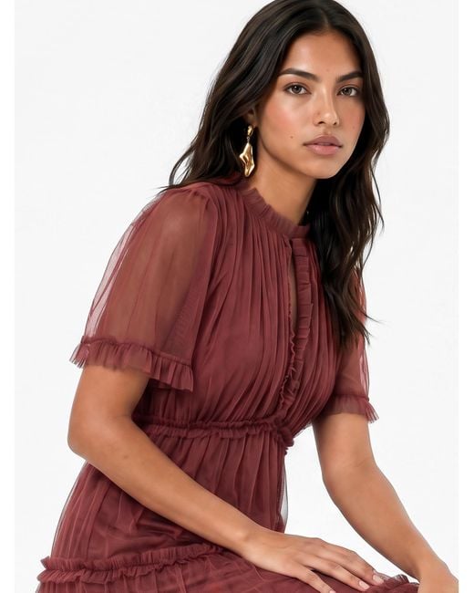 Anaya with love Red Anaya Frilled Midaxi Dress