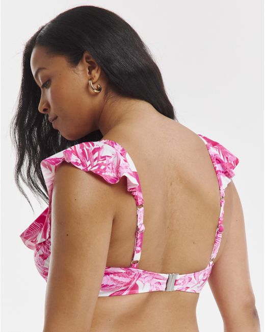Figleaves Red Figleaves Fiji Ruffle Detail Bikini Top