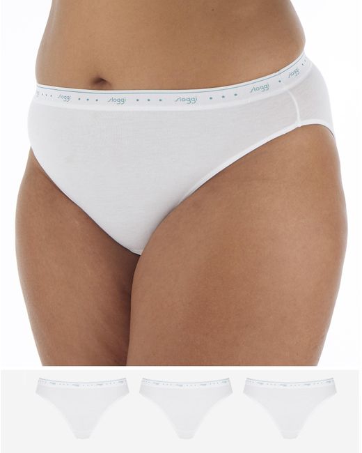 Sloggi White 3 Pack 24/7 Cotton Tai Briefs