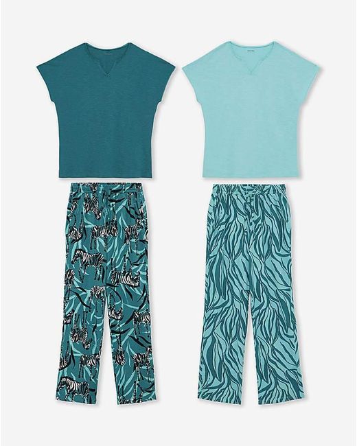 JD Williams Blue (2 Pack) Cotton Pyjama Sets