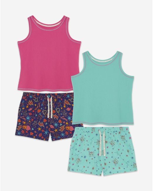 Simply Be Green 2 Pack Ribbed Shortie Set
