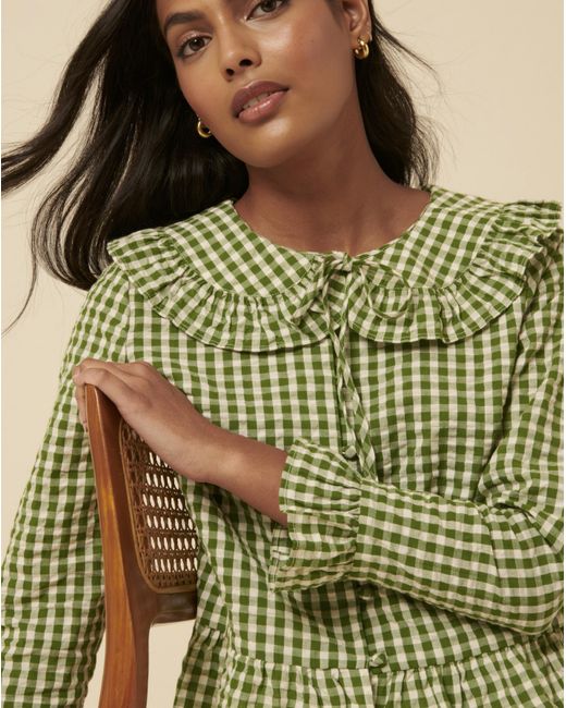 Nobody's Child Green Britney Ruffle Blouse