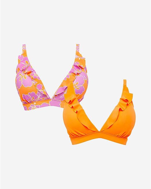 Simply Be Orange Value 2 Pack Bikini Tops