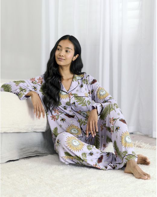 Chelsea Peers White Button Up Long Pj Set