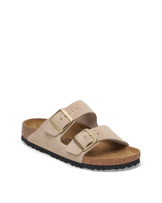 Birkenstock Natural Arizona Suede Sandals