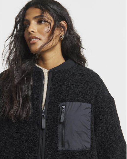 Simply Be Black Borg Bomber With Nylon Pocket
