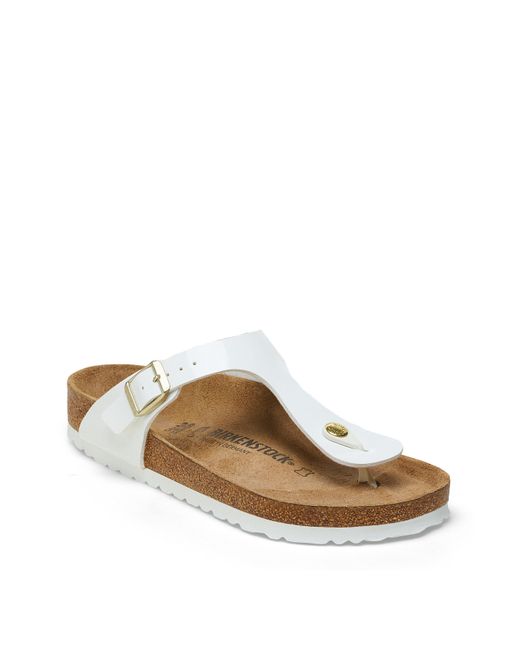 Simply Be White Birkenstock Gizeh Patent Sandals
