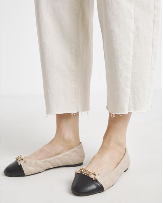 JD Williams Natural Quilted Ballerina With Trim Ex Wide