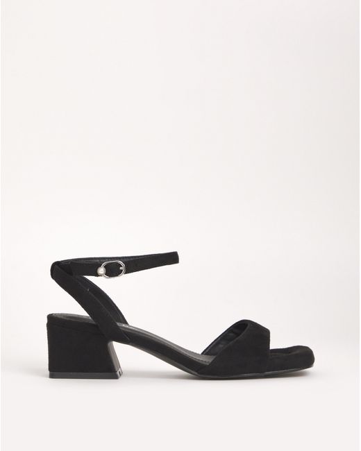 Simply Be Blue Barely There Low Block Heel Standard