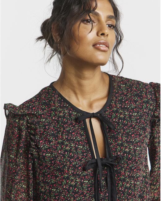 Simply Be Multicolor Ditsy Bow Detail Skater Dress