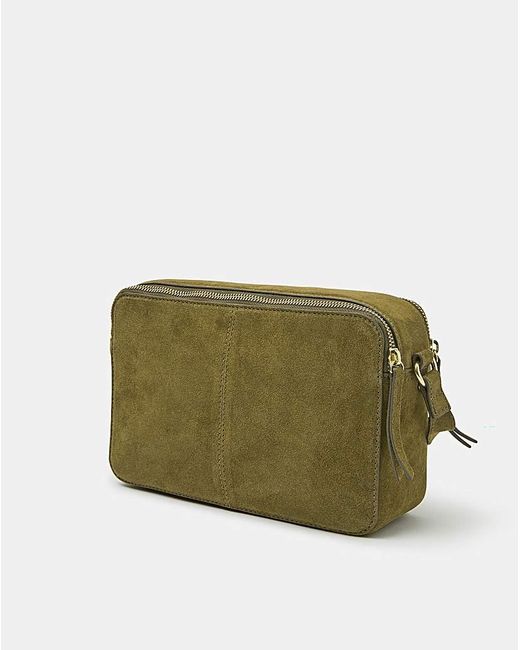 Accessorize Green Double Zip Suede Camera Bag