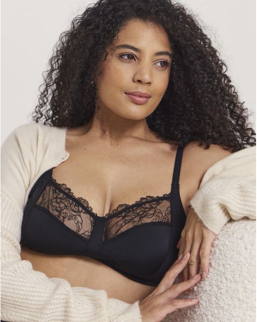 Pretty Secrets Black Rosalie Full Cup Non Wired Bra