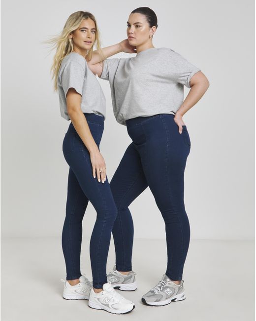 Simply Be Blue Seamed Skinny Jeggings