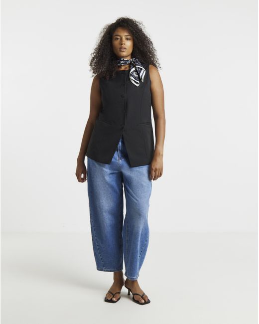 Simply Be Black Longline Waistcoat