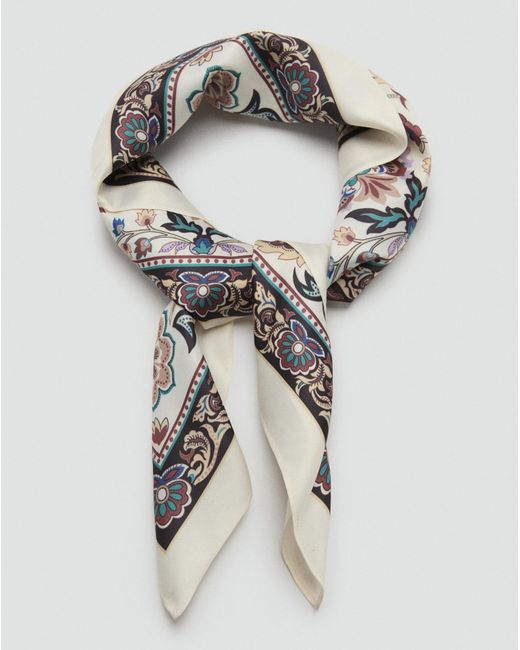 Mango Multicolor Floral Printed Scarf
