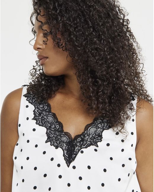 Simply Be White Lace Trim Cami