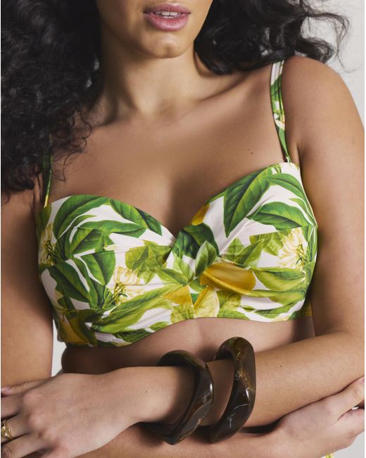 MAGISCULPT Green Twist Front Bikini Top
