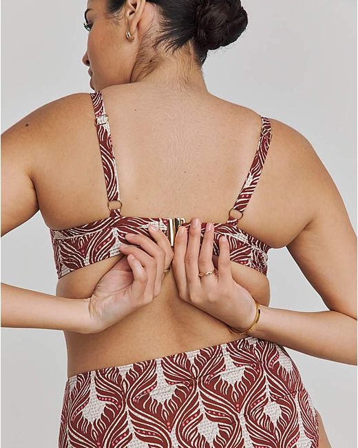 JD Williams Brown Underwired Bikini Top