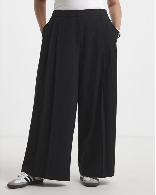 Simply Be Black Magisculpt Wide Leg Reg Trousers