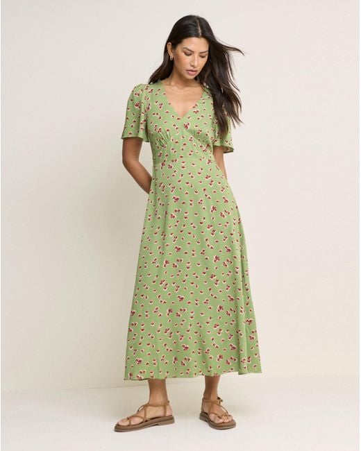 Nobody's Child Green Atlas Midi Dress
