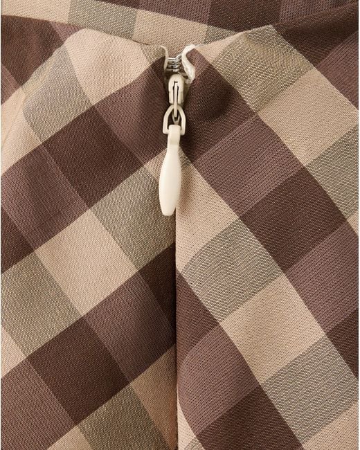 Mango Blue Gingham Skirt With Draped Detail