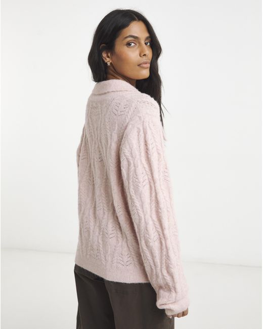 Simply Be Brown Cable Knit Collar Cardigan