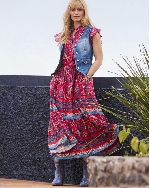 Joe Browns Red Jb California Sunsets Maxi Dress Petite