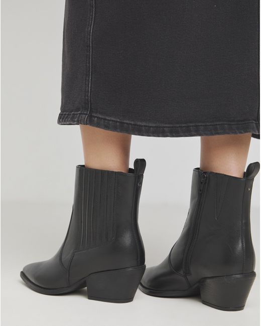 Simply Be Black Pointed Chelsea Western Boots Exwide