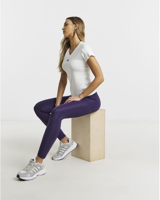 Adidas Purple Optime Essentials Leggings
