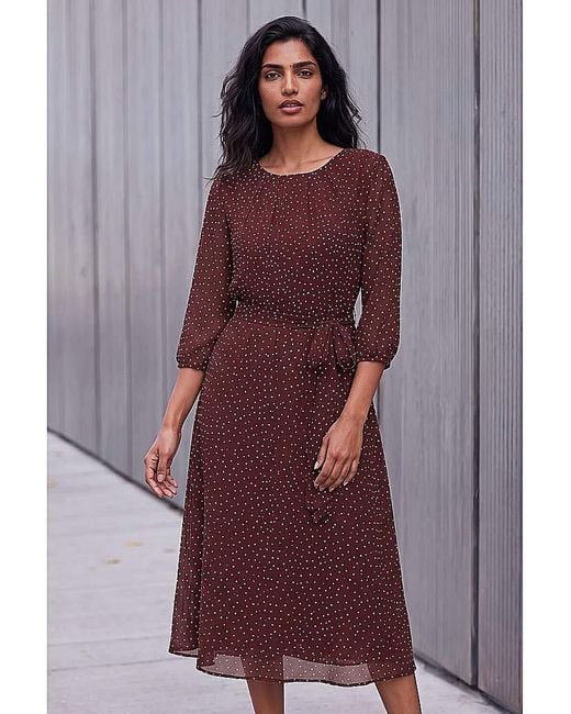 Roman Purple Roman Spot Fit And Flare Dress