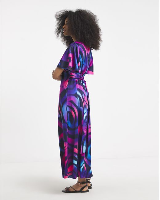 Twisted Wunder Blue Maxi Satin Dress