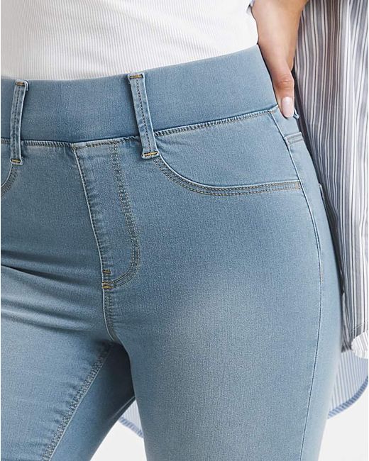 Simply Be Blue Pull On Capri Jegging