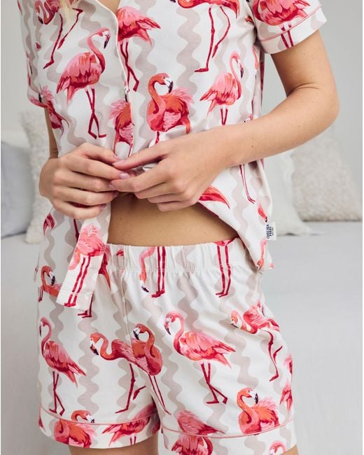 Chelsea Peers White Button Up Short Set