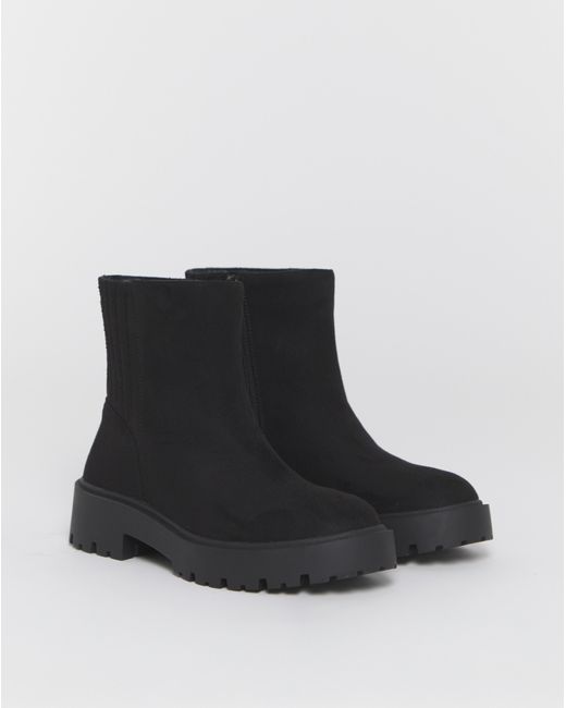 Simply Be Black Hidden Gusset Chelsea Boot Wide