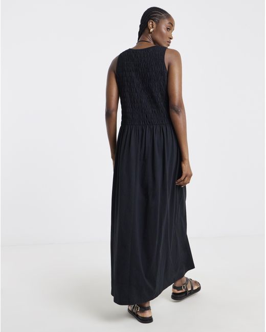 Simply Be Blue Shirred Jersey Midi Dress