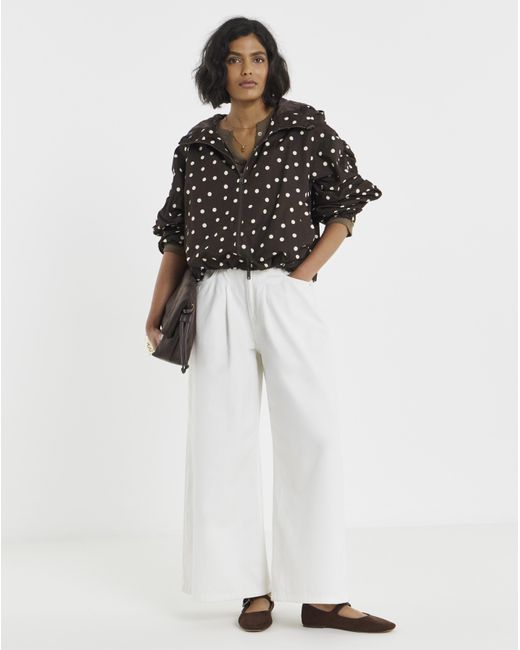 Simply Be Black Polka Dot Hooded Wind Breaker