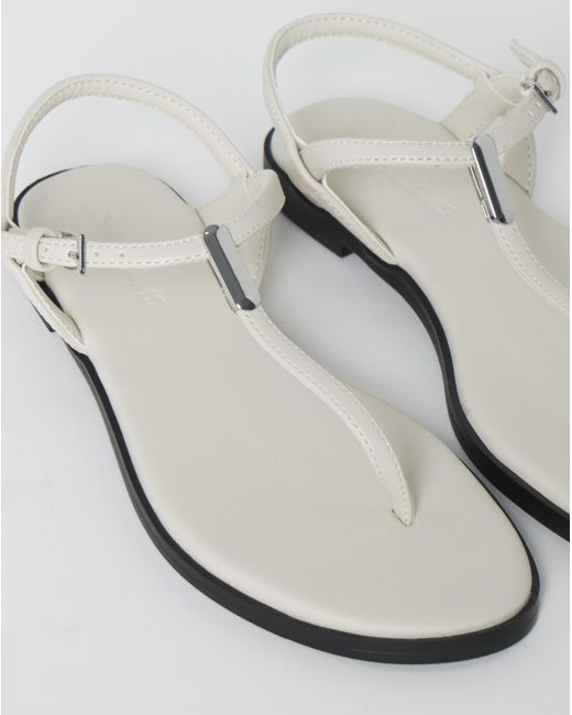 JD Williams Brown T Bar Hardware Sandals Wide