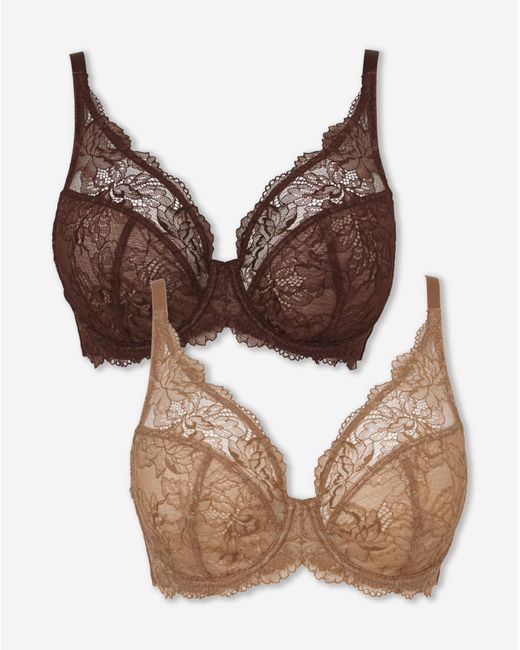 Pretty Secrets Brown 2 Pack Ella Full Cup Wired Bras