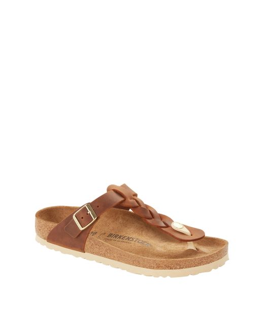 Birkenstock Brown Gizeh Lea Braided Sandals