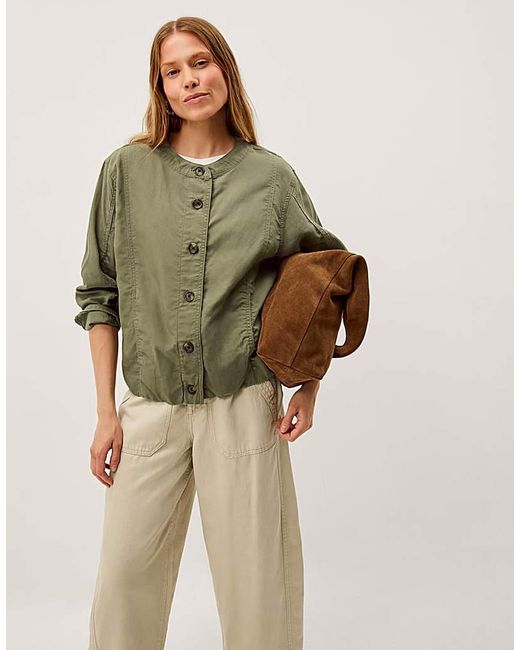 Monsoon Green Colette Linen Blend Jacket