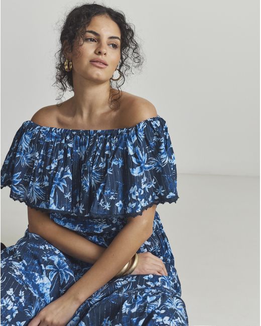 Figleaves Blue Lisbon Maxi Beach Dress