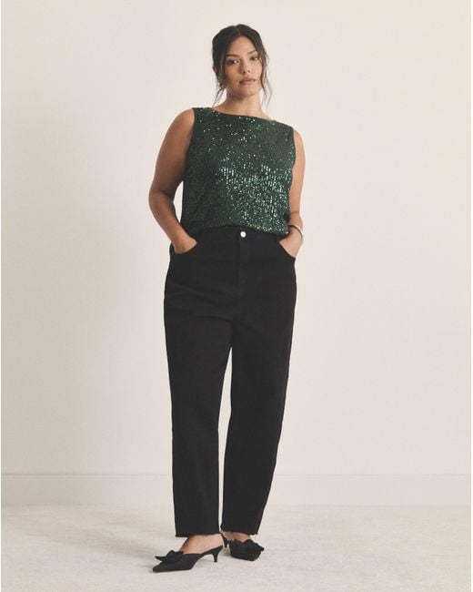 Simply Be Gray Linear Sequin Bow Shoulder Tank